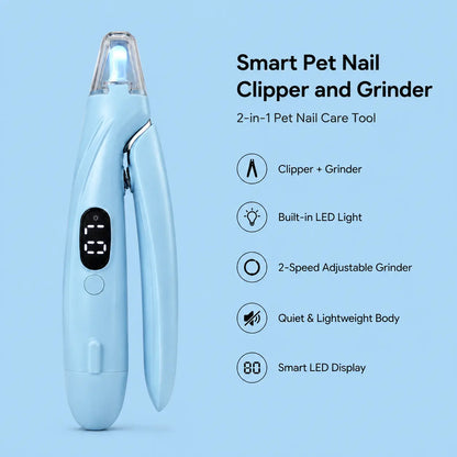 2026 Upgraded 2-In-1 Pet Nail Clipper & Grinder with Smart 2-Speed Display, Rechargeable Eco-Friendly Low Noise Pet Nail Clippers with LED Light & Nail Trapper, Professional Dog Grooming Kit for Dogs Cats #Summervibes #Petlovers