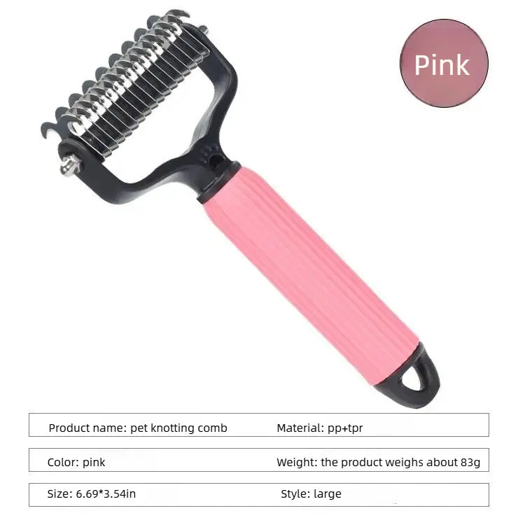 Dog Grooming Comb – Groomer Tools, Stainless Steel Double-Sided Shedding Grooming Kit, Mat-Tamer Teeth for Detangling Matted Hair, Simple Comb-In Routine for Smooth Coat Passes & Daily Maintenance