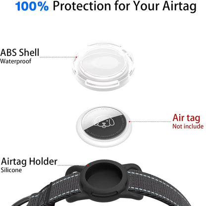 Airtag Dog Collar with Waterproof Airtag Case, Reflective Soft Padded & Safety Air Tag Pet Collar Adjustable for Large Dogs