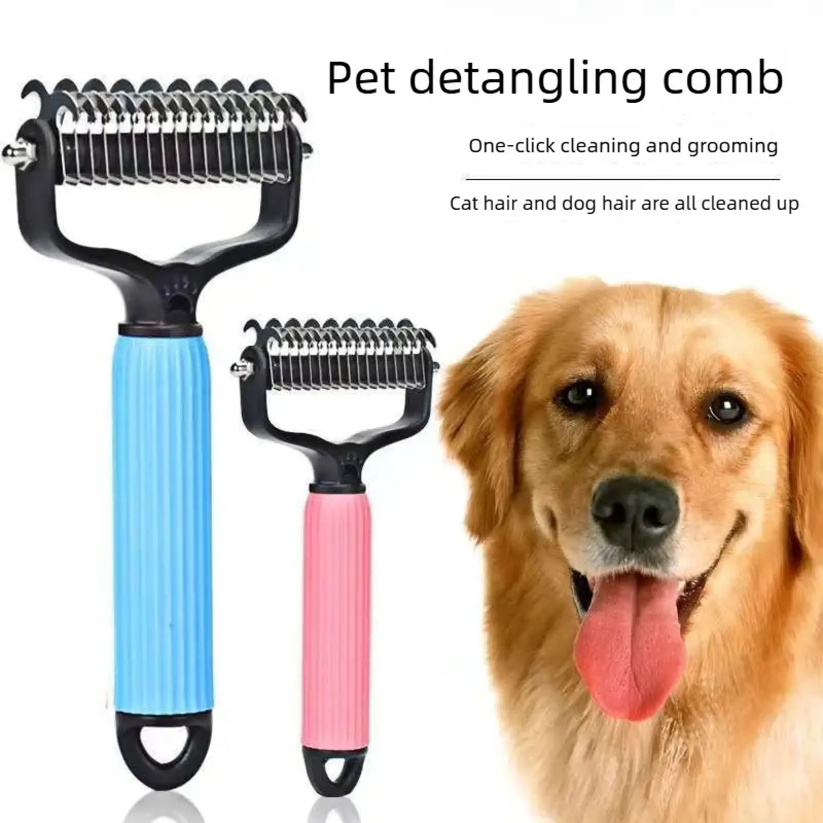 Dog Grooming Comb – Groomer Tools, Stainless Steel Double-Sided Shedding Grooming Kit, Mat-Tamer Teeth for Detangling Matted Hair, Simple Comb-In Routine for Smooth Coat Passes & Daily Maintenance