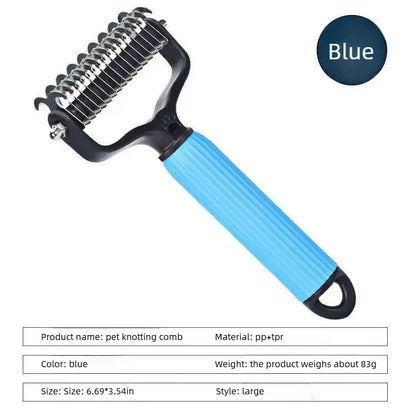 Dog Grooming Comb – Groomer Tools, Stainless Steel Double-Sided Shedding Grooming Kit, Mat-Tamer Teeth for Detangling Matted Hair, Simple Comb-In Routine for Smooth Coat Passes & Daily Maintenance